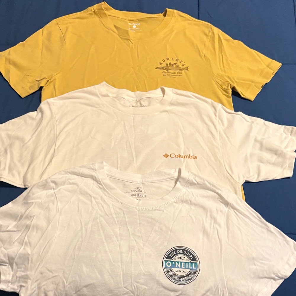 Hurley, Columbia, and O’Neill Men’s T-Shirts-Set of 3 NWOT